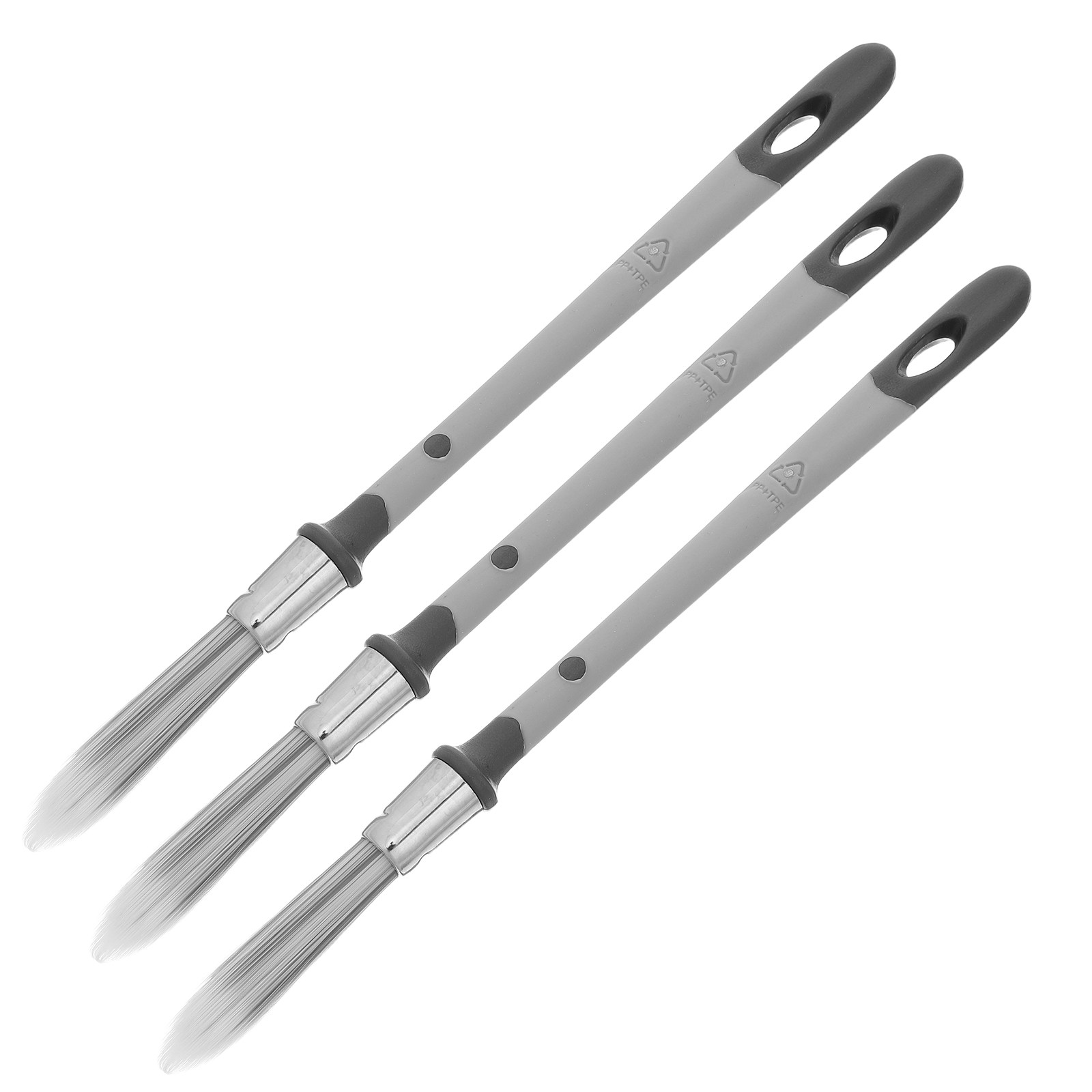 Detailing Brush Set - 3本セットのトリムペイントブラシ、細かい部分用ペイントブラシセット、スカートボード、ベースボード、壁の角、目地のタッチアップ用の尖った小さなブラシ